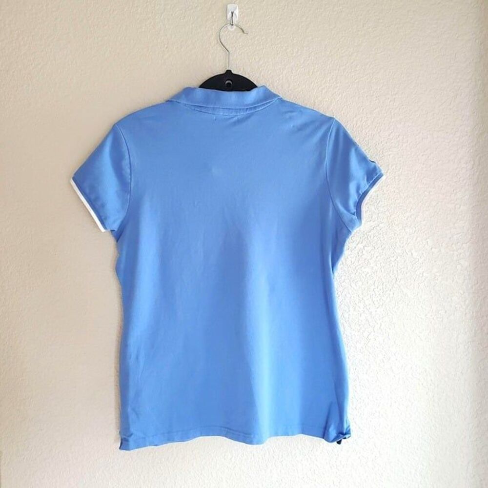 U.S. Polo Assn. Womens Shirt Blue L Polo Top L Short Sleeve Collared - Picture 4 of 8